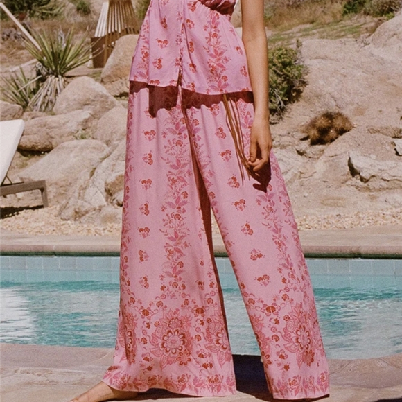 Sold Out Final Sale Spell Rebel Spirit Wide Leg Pant In Zinnia - Picture 7 of 15